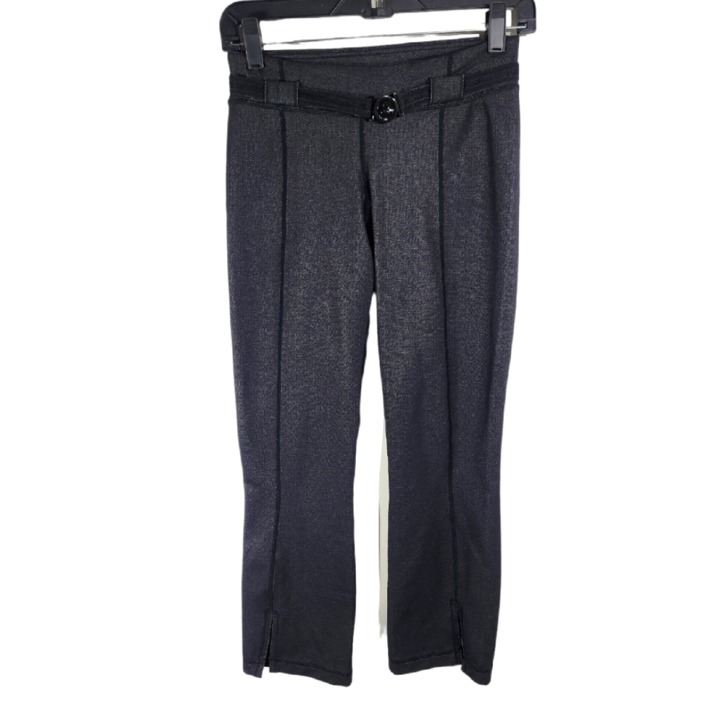 Lululemon Cropped Leggings Womens 4 Belt In Out Charcoal Gray Y2K